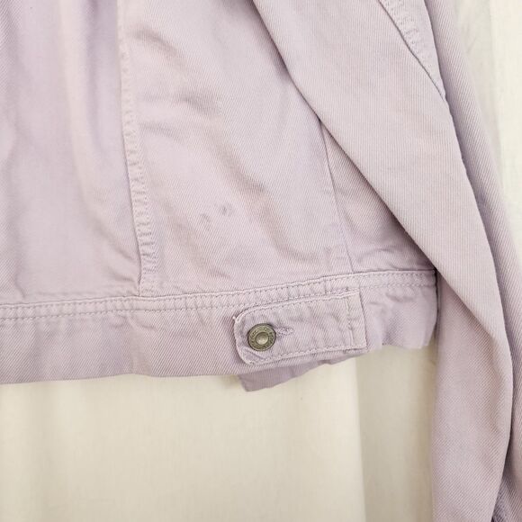 Free People Rumors Denim Jacket  size XS Boxy Lavender Purple Pastel Y2K Boho - Picture 10 of 11